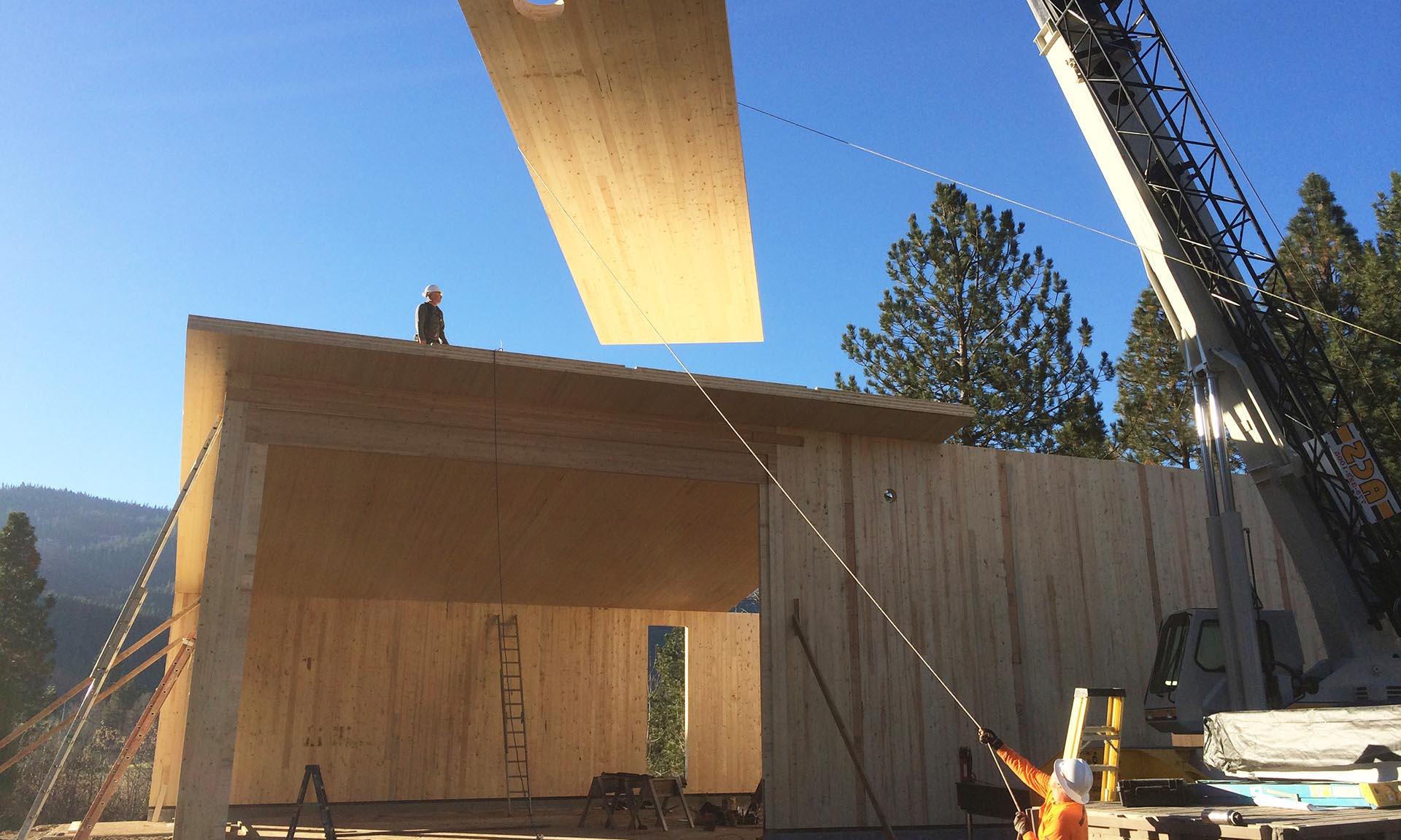 Biomass Boiler Building installing the roof